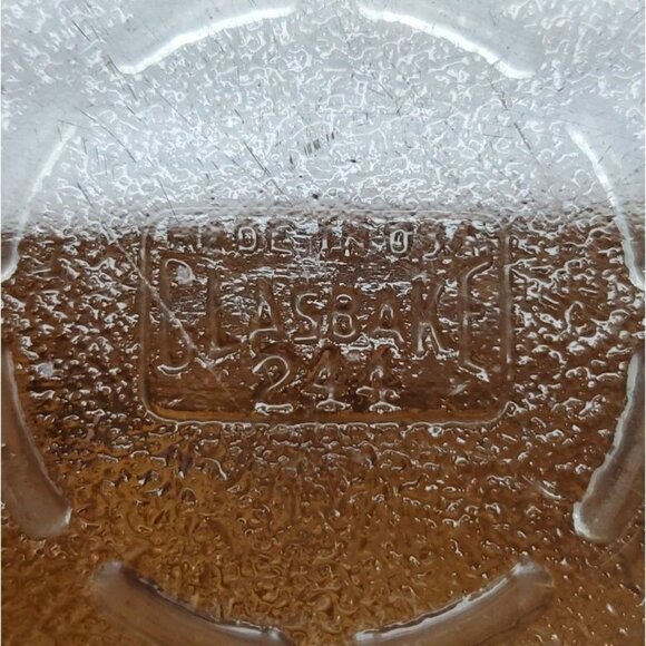 Vintage Glasbake Clear Glass 9 Inch Pie Plate 244 Textured Bottom Made In USA - Picture 2 of 6